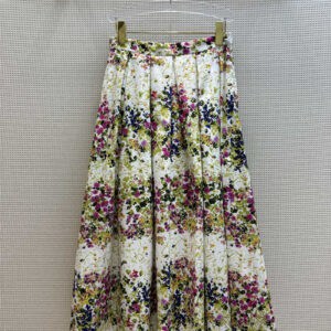 MaxMara floral high-waisted pleated skirt