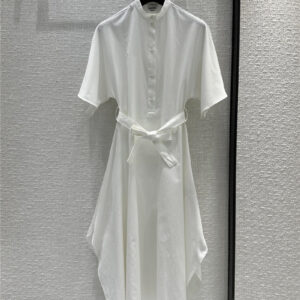 Hermès H dark pattern jacquard small stand collar dress