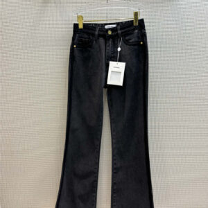 chanel vintage graphite gray bootcut jeans