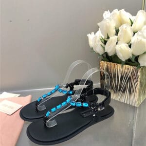 miumiu spring and summer braided thong sandals