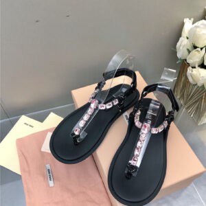 miumiu spring and summer braided thong sandals