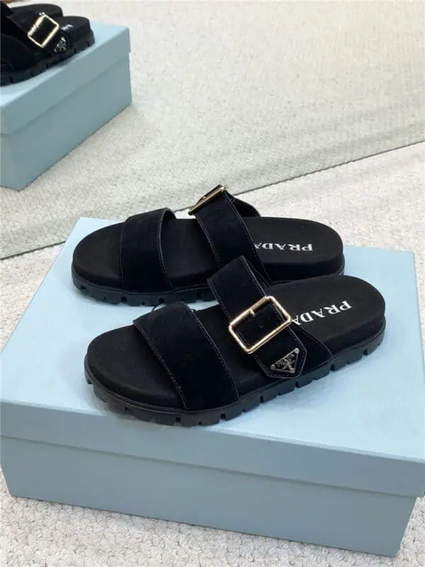 prada thick-soled bread slippers