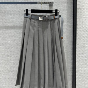 prada new college style gray pleated long skirt