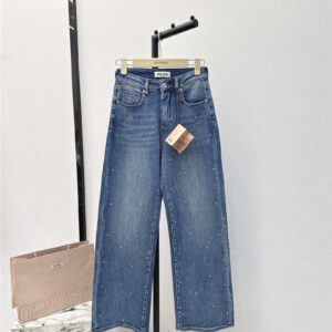 miumiu hot-drilled straight-leg jeans