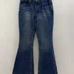 celine show collection frayed hem flared jeans