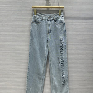 alexander wang straight-leg jeans with blank letter embroidery