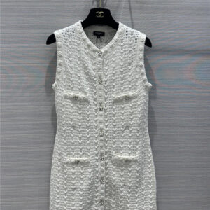 Chanel heavy craftsmanship embossed woven vest dress