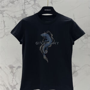 Givenchy rhinestone dragon pattern short sleeves