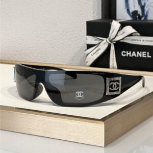 chanel antique collection y2k style shield sunglasses