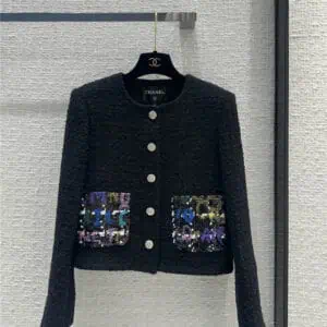chanel tweed black jacket replica designer clothing websites