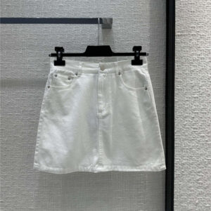 prada white series denim skirt cheap replica designer clothes