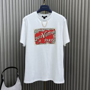 louis vuitton LV chain letter pattern printed shirt replica clothes