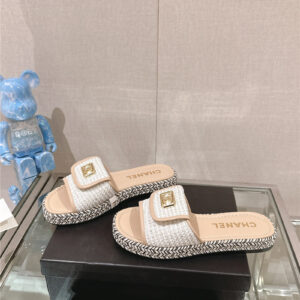 chanel one-word honey sandals replica shoes