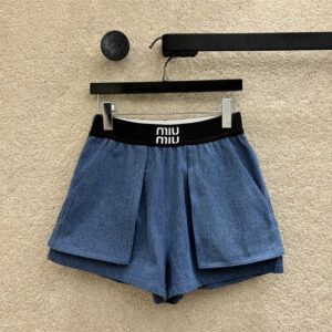 miumiu large pocket denim shorts replica clothing sites