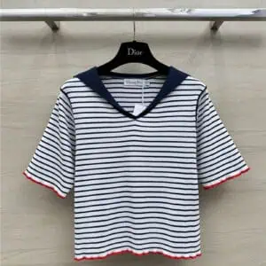 dior navy collared knitted top replica clothes