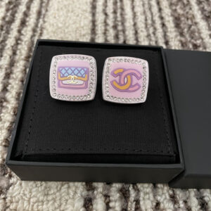 chanel acrylic pink earrings