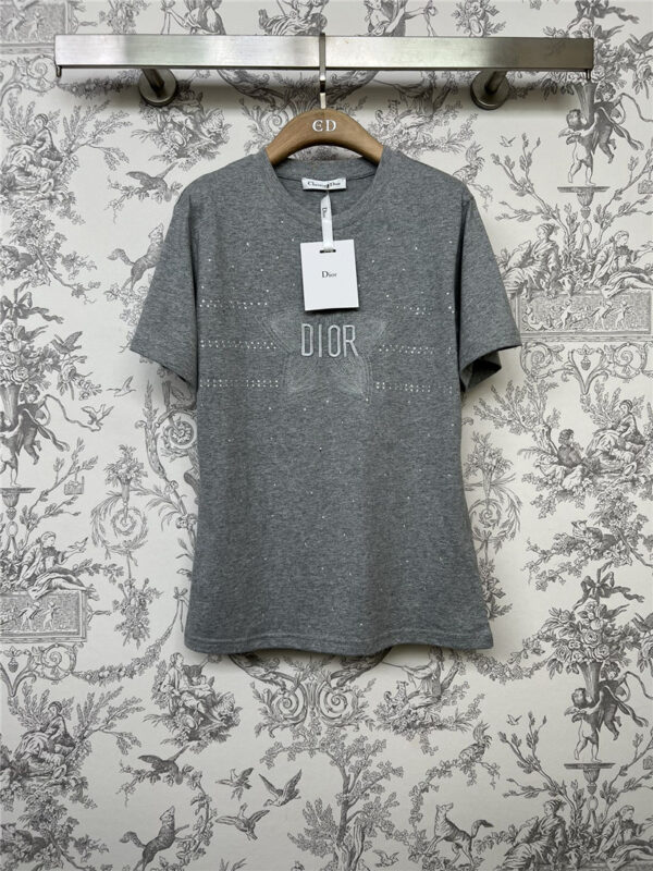 dior lucky star embroidered T-shirt replica d&g clothing