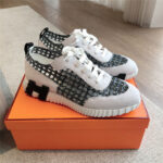 Hermès hollow hand-knitted white shoes replica shoes