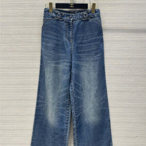 chanel denim blue denim straight pants replica d&g clothing