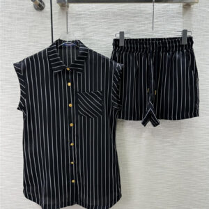 louis vuitton LV striped shirt + shorts suit replica d&g clothing