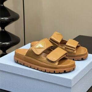 prada double strap lambskin slippers replica designer shoes