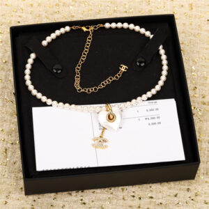 chanel love pearl pendant necklace