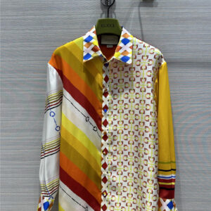 gucci patchwork printed silk shirt replica d&g clothing