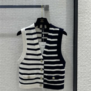 chanel contrast striped cashmere vest replica clothing sites