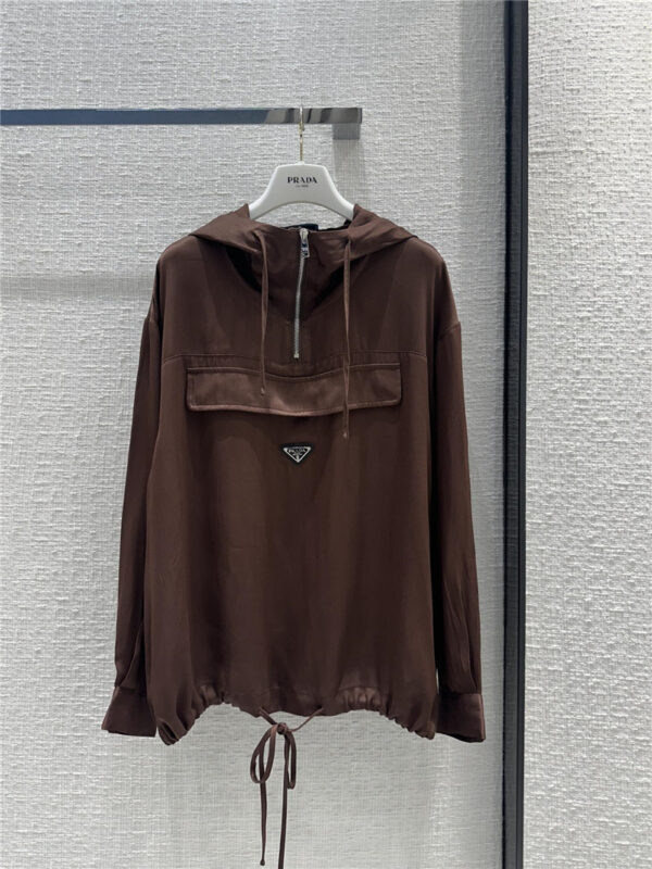 prada brown washed acetate sweatshirt replica clothes