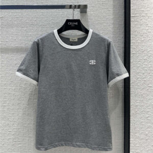 celine white logo gray T-shirt cheap replica designer clothes