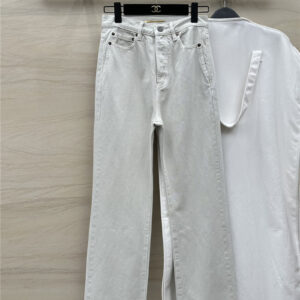 YSL straight denim trousers cheap replica designer clothes
