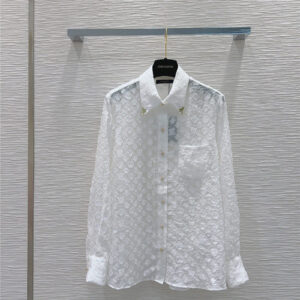 louis vuitton LV semi-see-through shirt replicas clothes