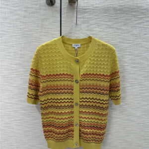 chanel wavy knitted short-sleeved cardigan replica clothing sites