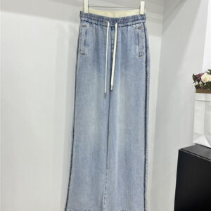 valentino contrast elastic waist tencel jeans replica d&g clothing