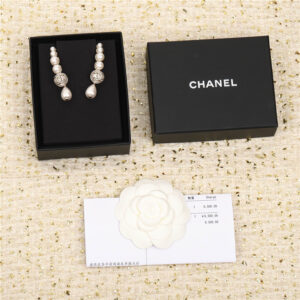 chanel pearl double c stud earrings