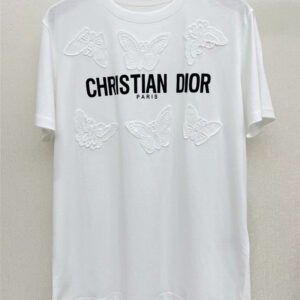 dior butterfly white T replica d&g clothing