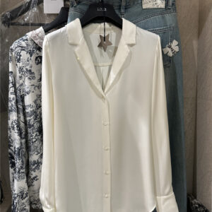 dior suit collar beaded silk top replica clothes