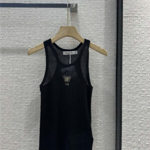 dior slightly see-through knitted vest replica d&g clothing