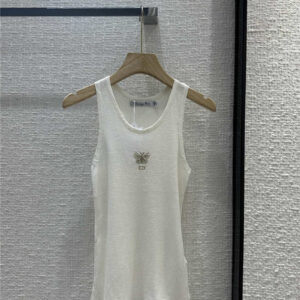 dior slightly see-through knitted vest replica d&g clothing