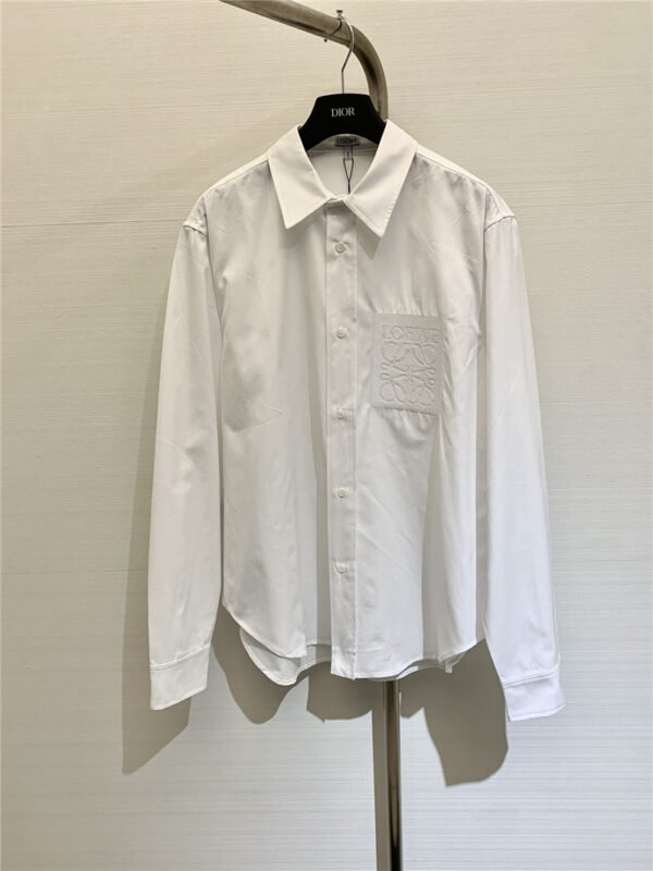 loewe embroidered logo cotton shirt replica d&g clothing