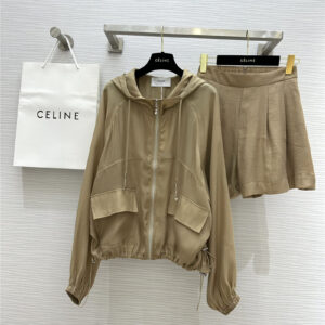 celine tencel hooded jacket + shorts set replica clothing sites