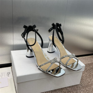 dior strappy rhinestone bow women's shoes replica shoes