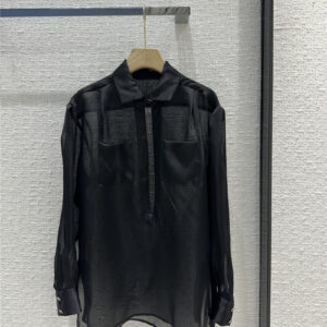 chanel palace style black organza shirt replica clothes