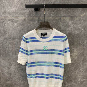 chanel short sleeve knitted top designer replica clothes