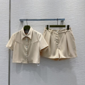 gucci lapel top + shorts set replica clothes