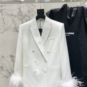 YSL ostrich feather silhouette suit replica d&g clothing