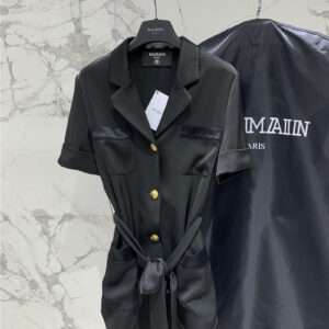 Balmain acetate satin belt coat replica clothes