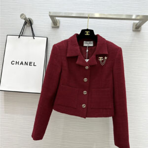 chanel burgundy short lapel jacket replica d&g clothing
