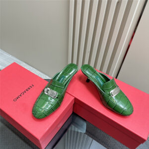 Salvatore Ferragamo cat heel mules margiela replica shoes