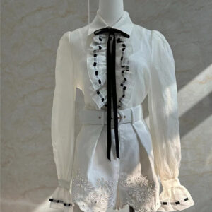 zimm silk and linen embroidered ribbon shirt replica clothing